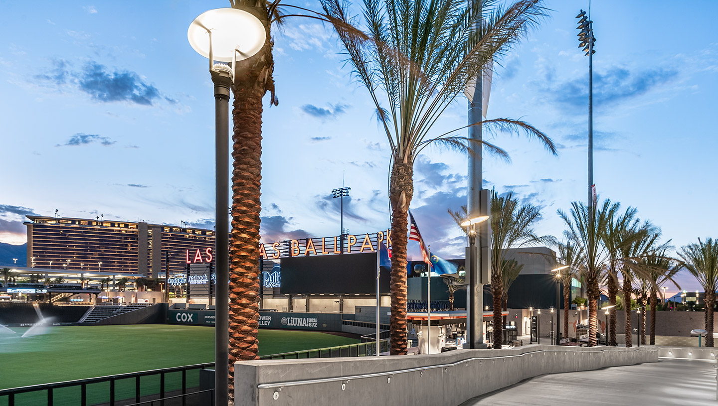 Eclipse fixtures by Luminis light perimeter of baseball field