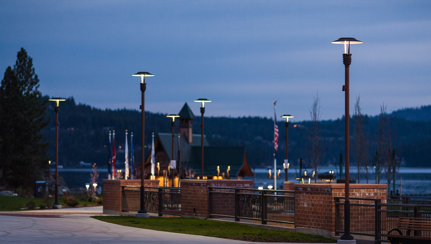 Maya by Luminis illuminates outdoor walkways in park