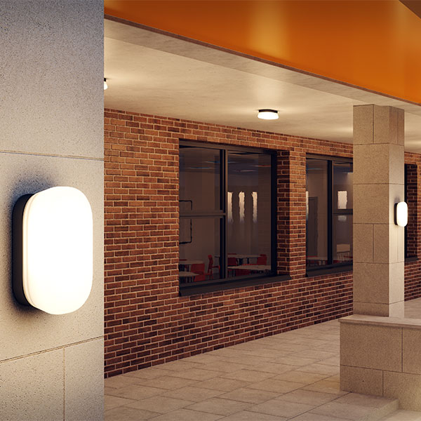 Jaki wall luminaires from Luminis illuminate school hallways