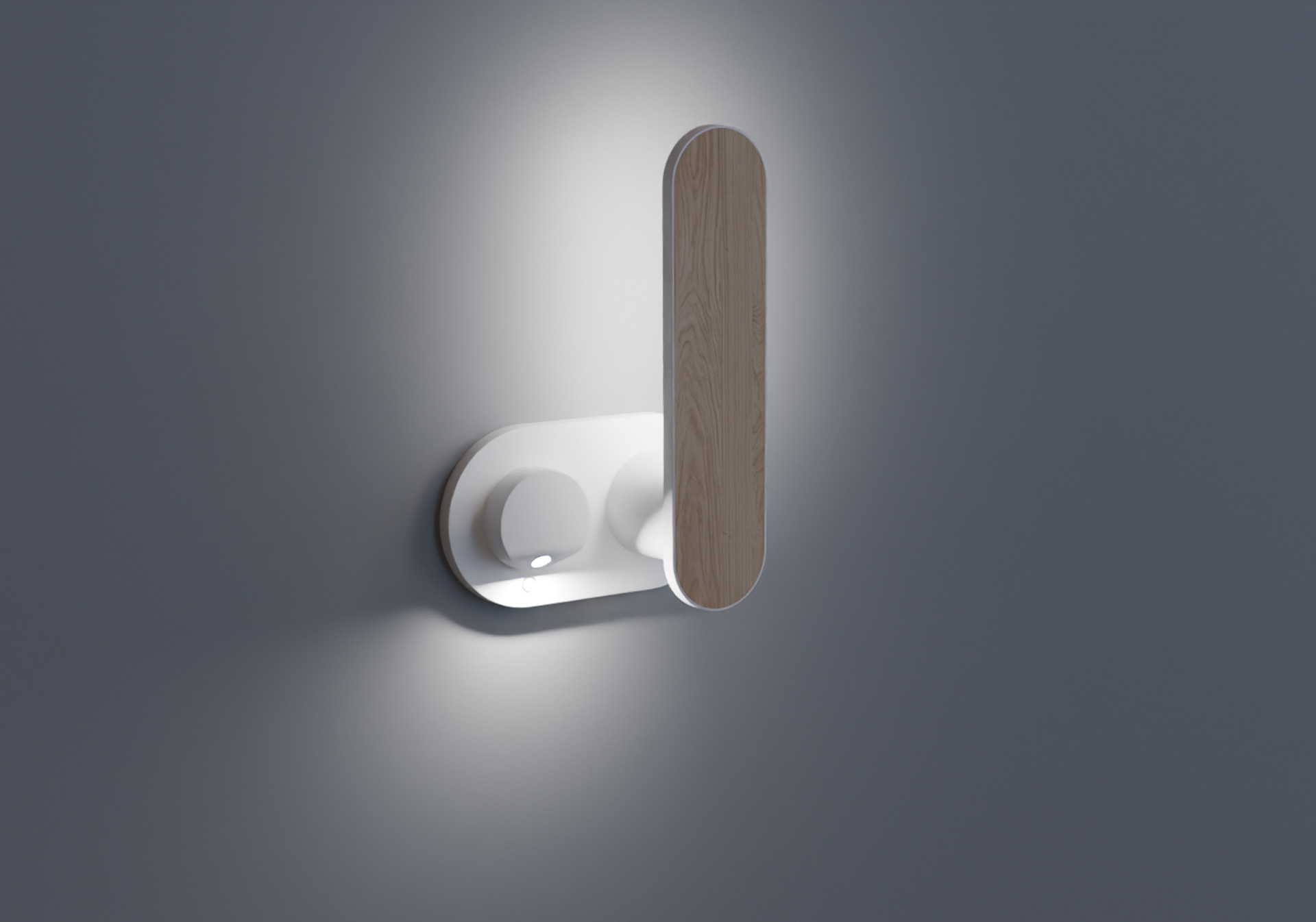 Attend sconce with wood finish