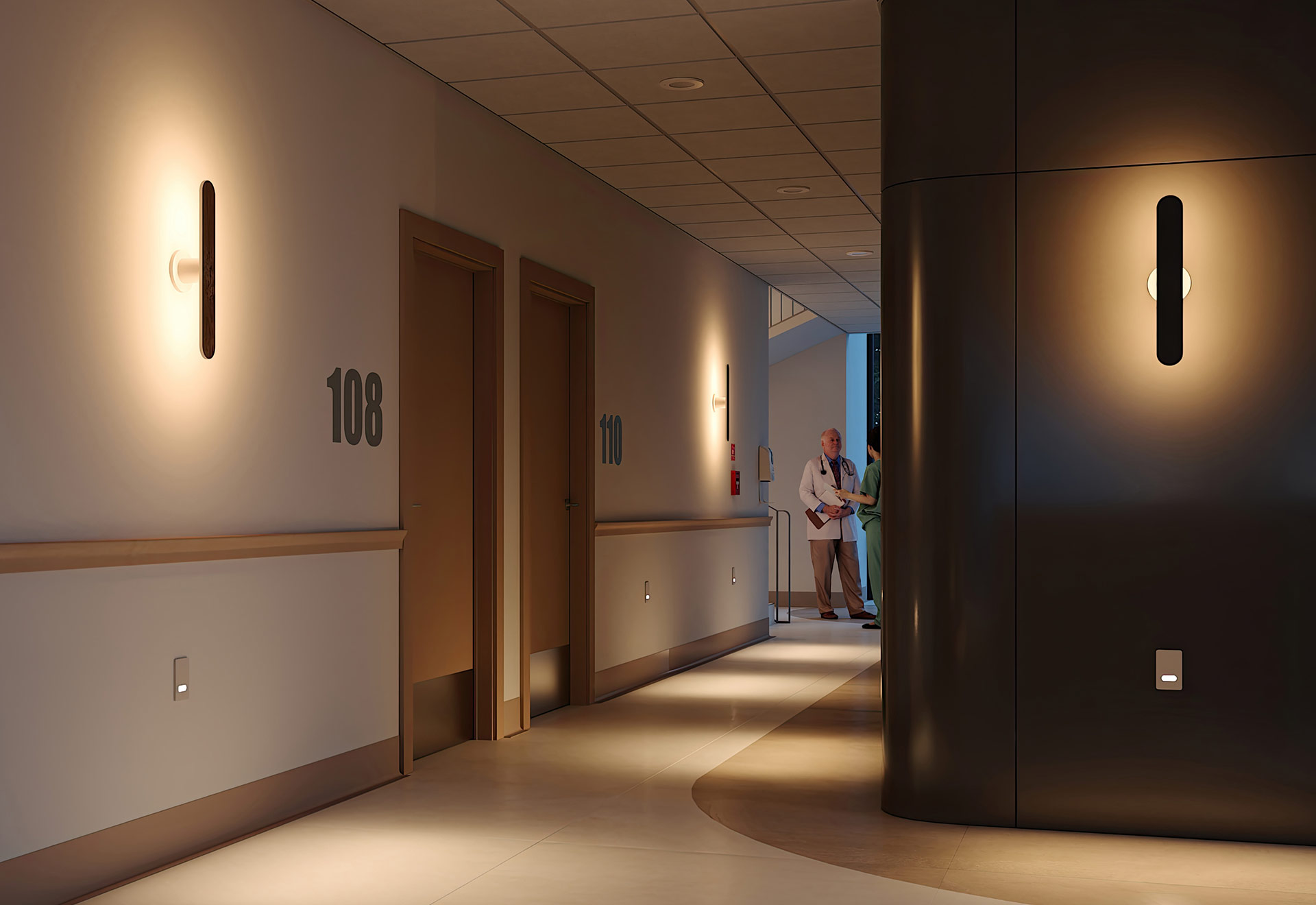 Hallway with Attend sconce from Nightingale
