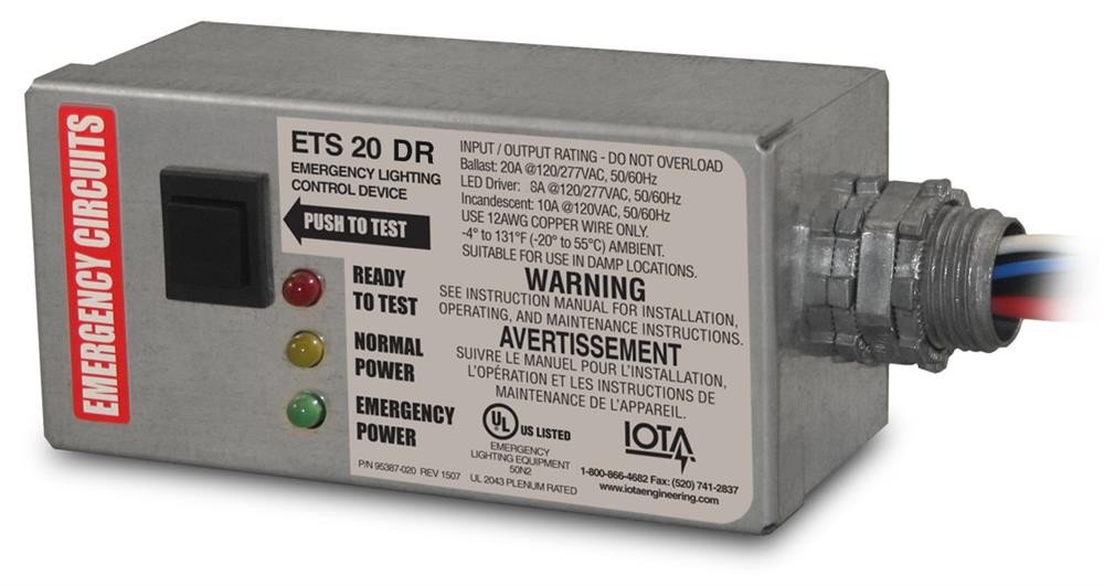ETS20 DR Emergency Control Device - Emergency Control Device for  Multi-Fixture Auxiliary Power Applications with 0-10V Dimming