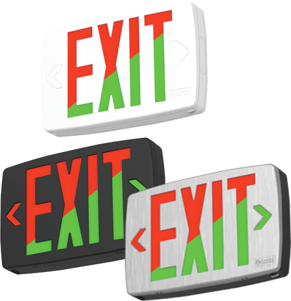 yページ　qm LQM Exit Sign Switchable - Quantum®, Color Switching, AC-EL Switch