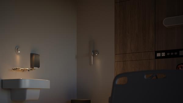 Attend™ sconce White Task Patient Room