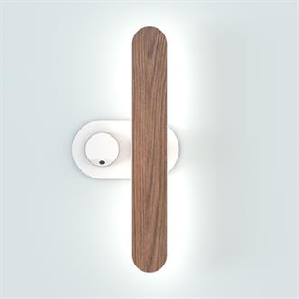 Attend™ sconce double hickory ambient 
