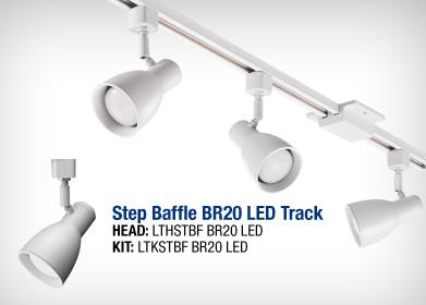 Step Baffle Br20 Led Track Lamp Head