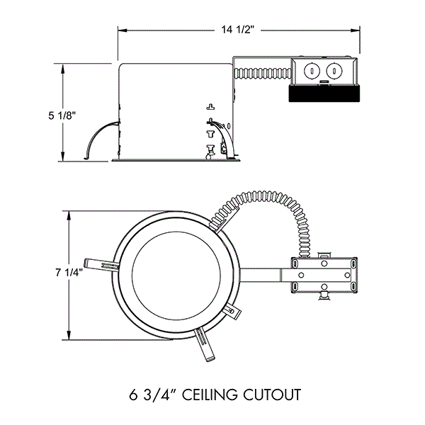 IC22RLED 900LM Remodel Housing - LED 6in Round Remodel Housing