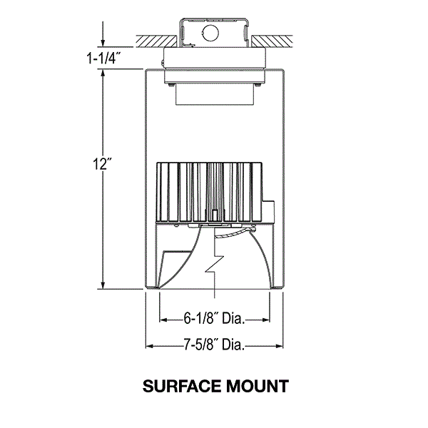 LC6S Cylinder - LED 6in Round Cylinder Surface Mount L-Series